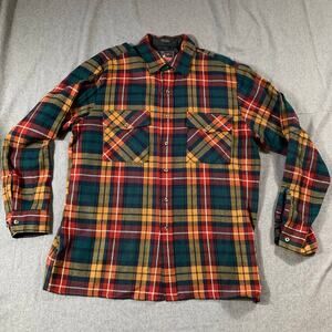 Back Packer Sportswear Shirt Adult Large Plaid Button Up Long Sleeve Casual Top